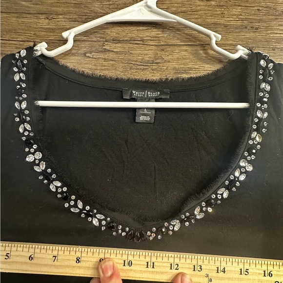 White House Black Market Black Embellished Sleeveless Tank - Picture 9 of 10